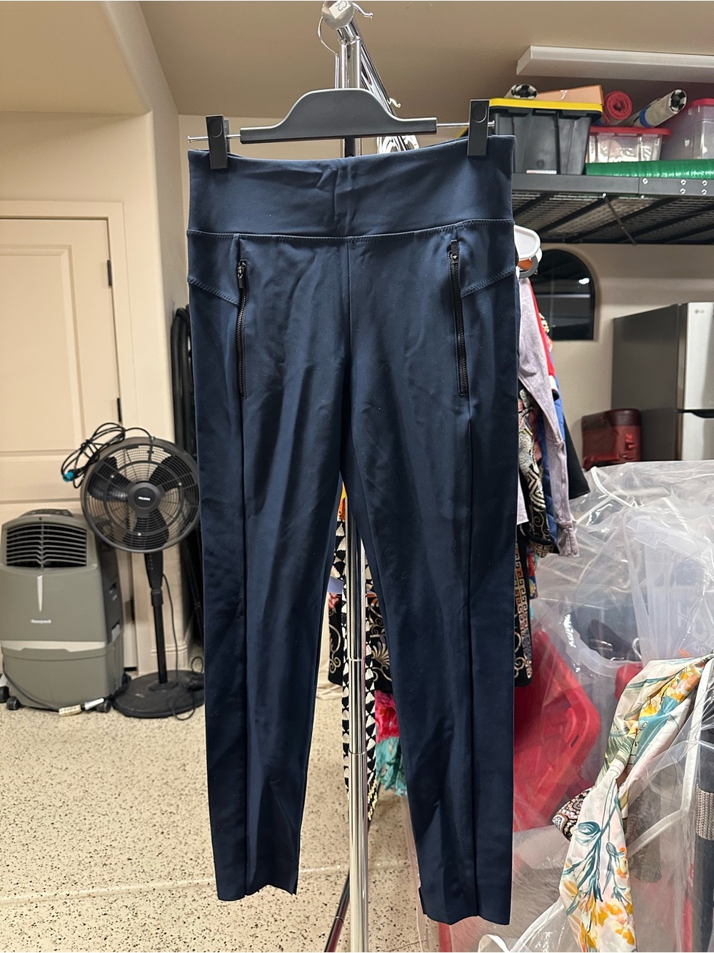 Athleta Dark Navy High-Rise Leggings with Zip Pockets
